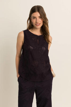 blousetop broderie zwart