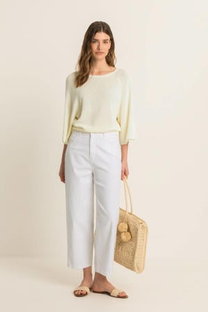 high waist straight leg jeans ecru