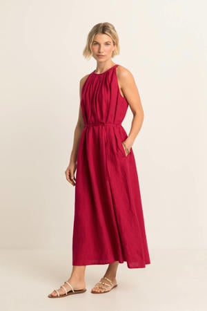 linnen zomerjurk rood