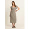 Expresso gestreepte zomerjurk beige