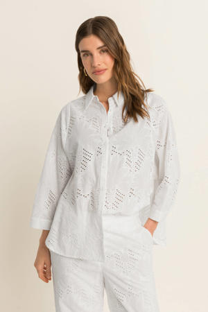 broderie blouse wit