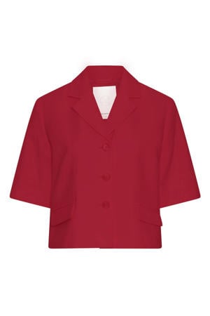 cropped blazer - donkerrood