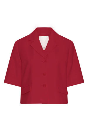 cropped blazer - donkerrood