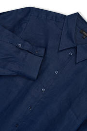 thumbnail: Claudia Sträter blouse met linnen donkerblauw