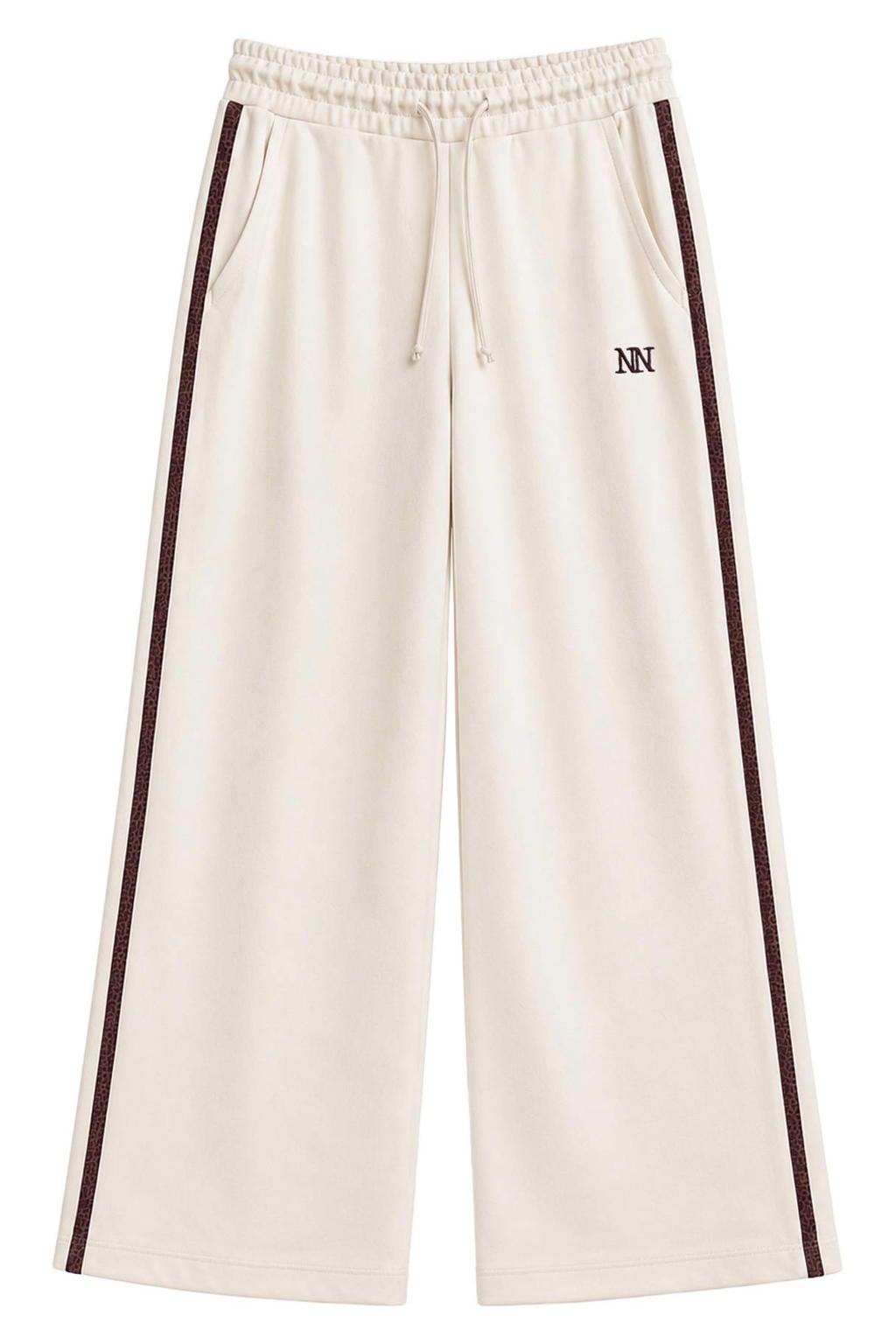 Ecru meisjes NIK&NIK sweatpant van polyester met elastische tailleband en effen