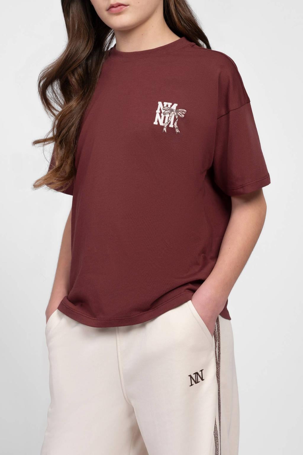 NIK&NIK T-shirt met backprint - donkerrood
