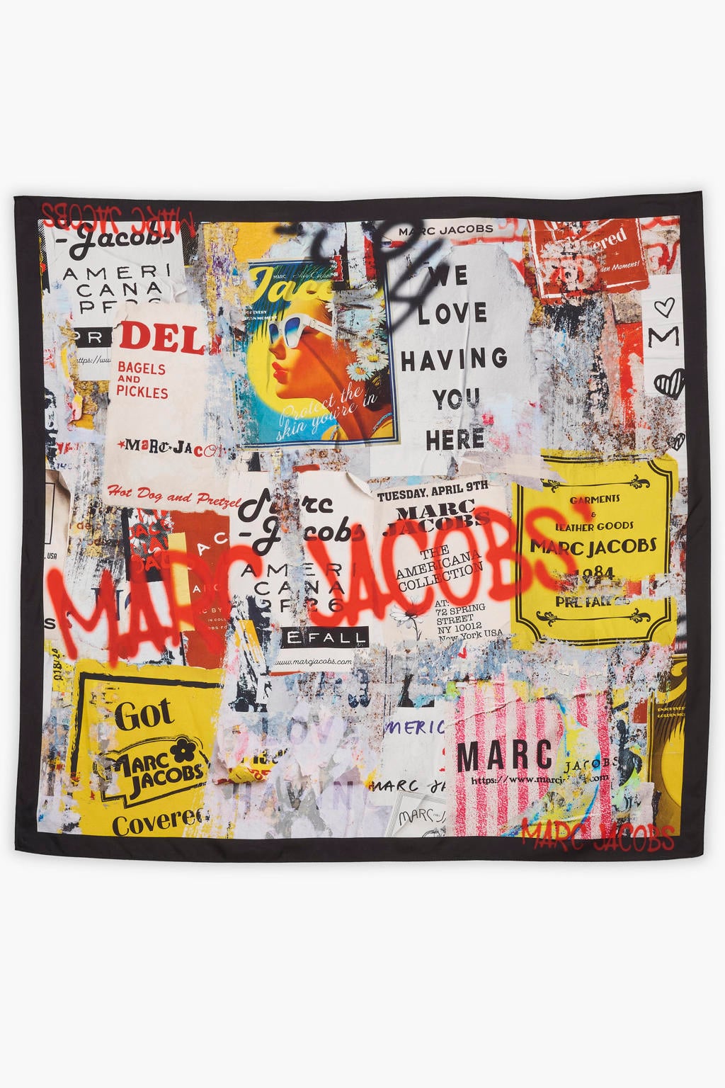 Marc Jacobs sjaal Americana Silk multi