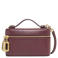 Marc Jacobs leren crossbody tas The E/W Vanity Bag donkerrood