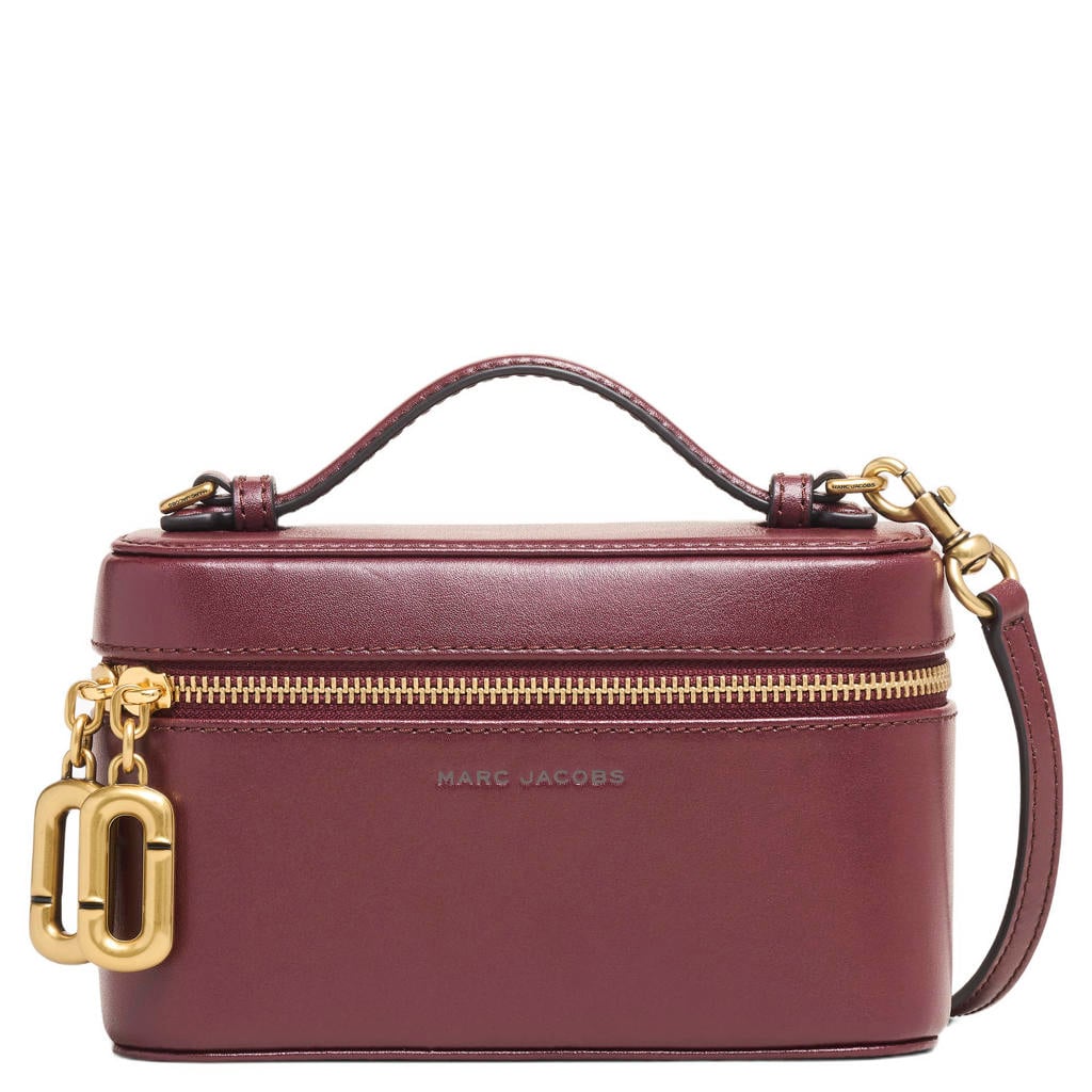 Marc Jacobs leren crossbody tas The E/W Vanity Bag donkerrood