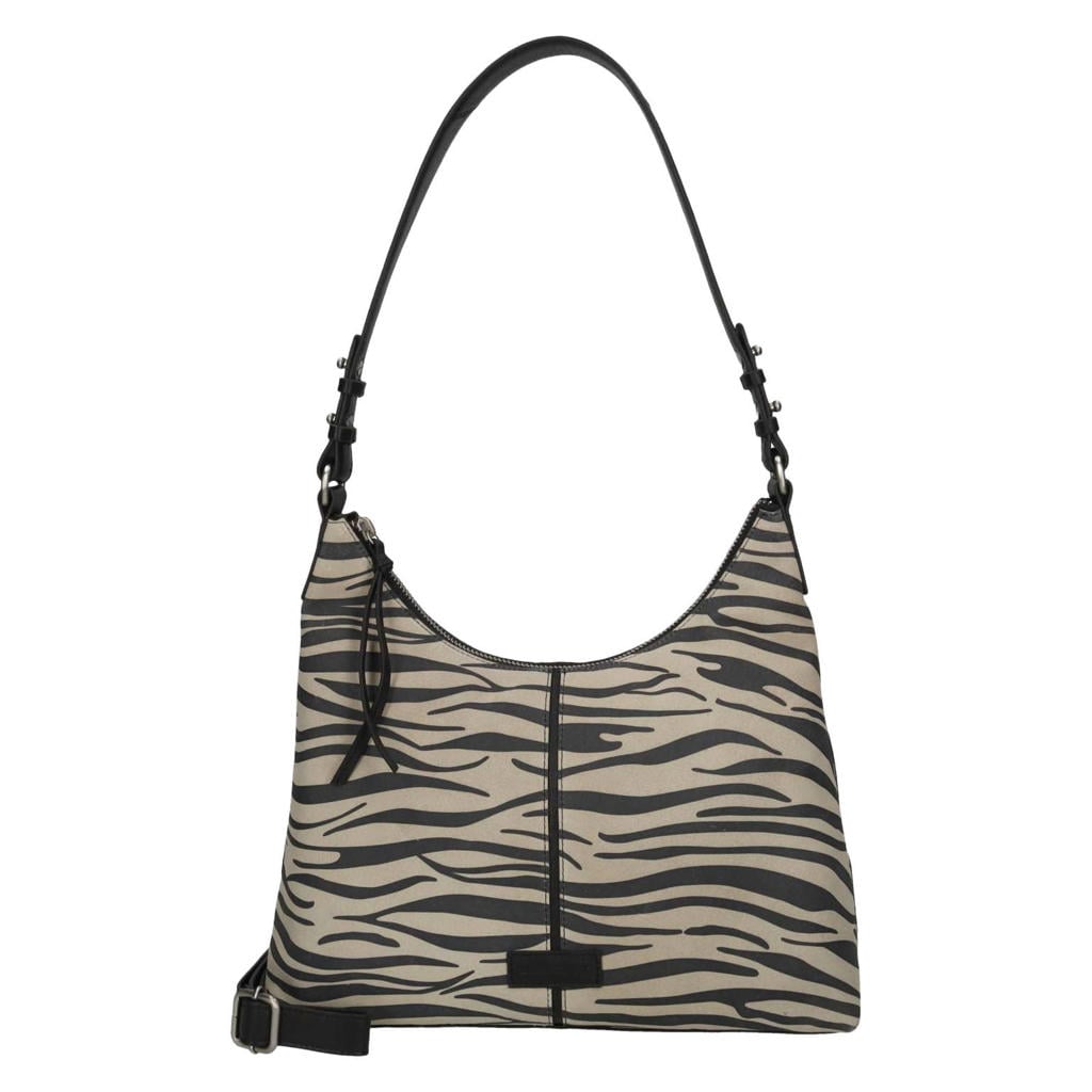 BURKELY schoudertas Animo met zebraprint beige/zwart