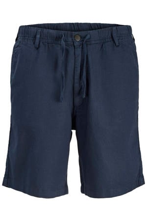 JPSTJAIDEN relaxed casual short met linnen donkerblauw