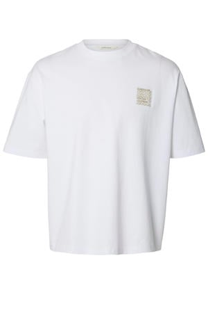 relaxed fit T-shirt met borduursels - wit
