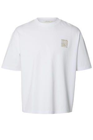 relaxed fit T-shirt met borduursels - wit