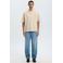 Selected relaxed fit T-shirt met borduursels - beige