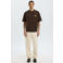 Selected relaxed T-shirt met borduursels - donkerbruin