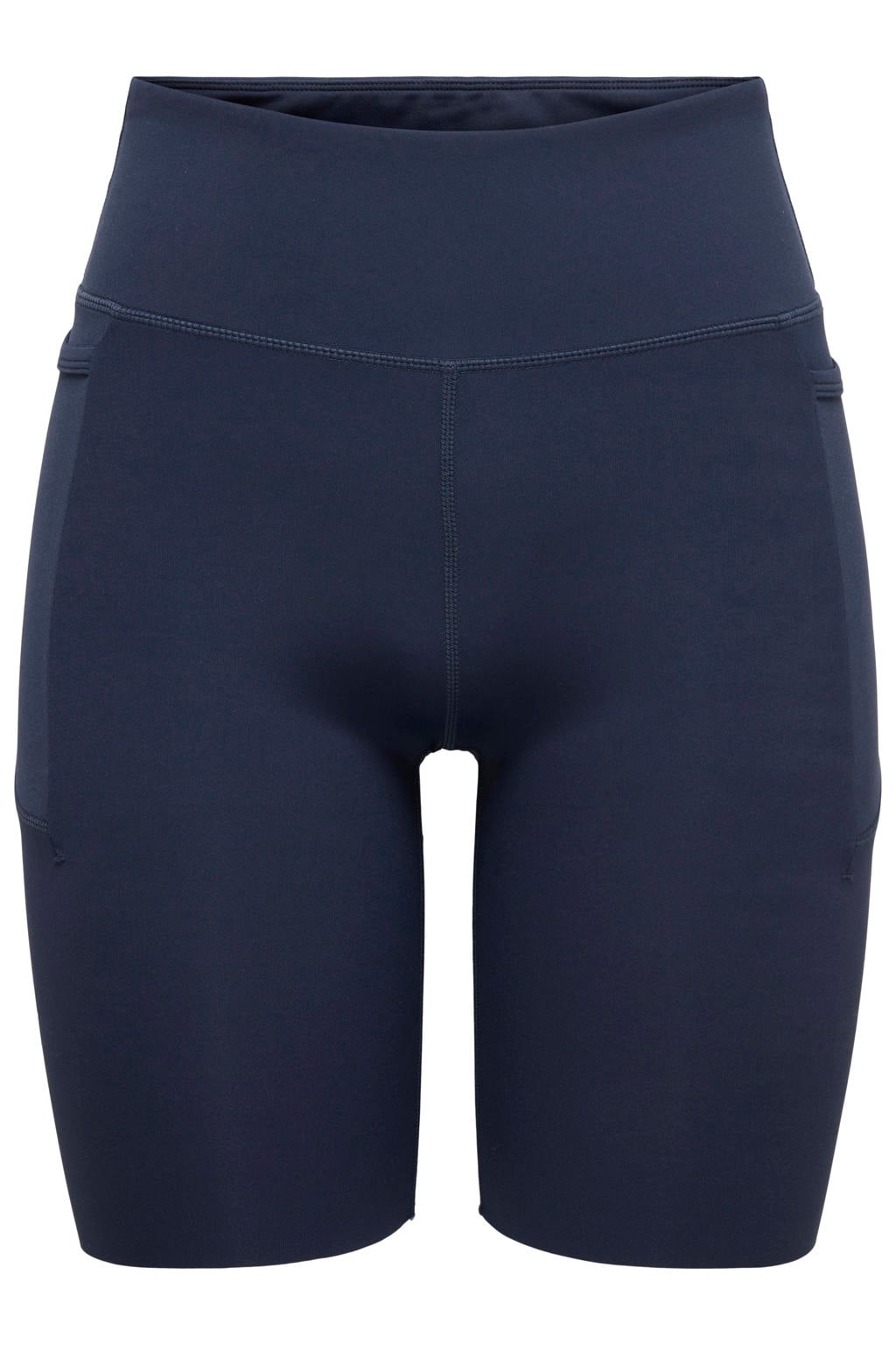 Donkerblauwe dames ONLY PLAY Onprya-2 sportshort van nylon met slim fit en regular waist