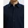 Selected regular casual overhemd met linnen donkerblauw