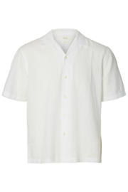 thumbnail: Selected relaxed casual overhemd met linnen wit
