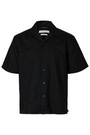 thumbnail: Selected relaxed casual overhemd met linnen zwart