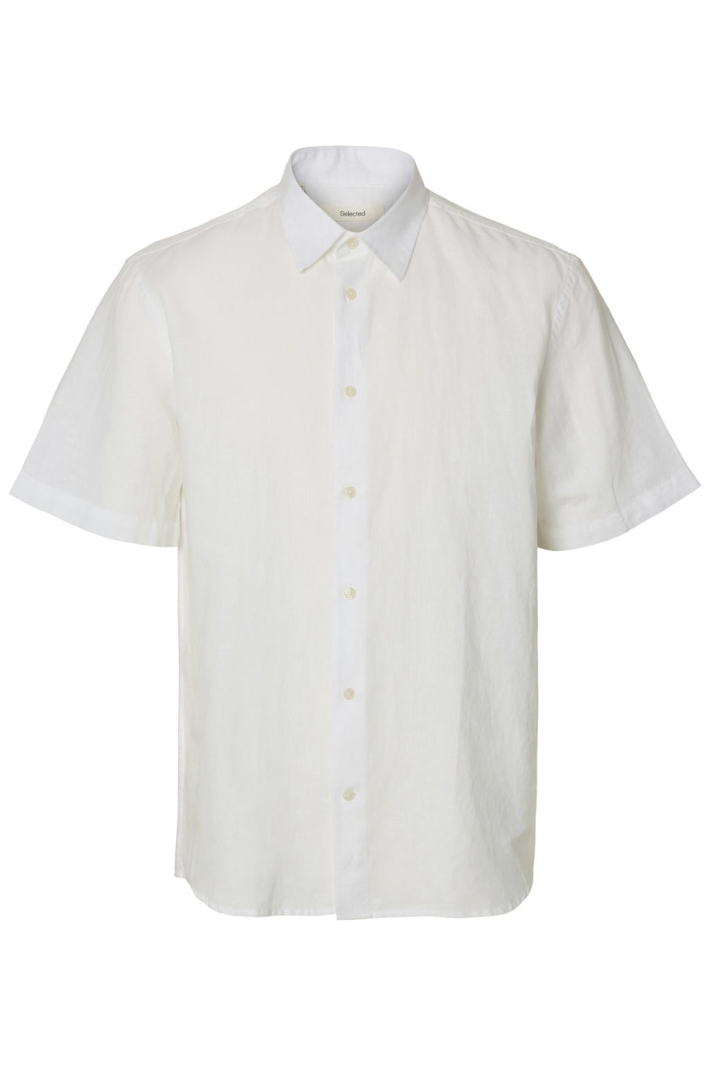 Selected regular casual overhemd met linnen wit
