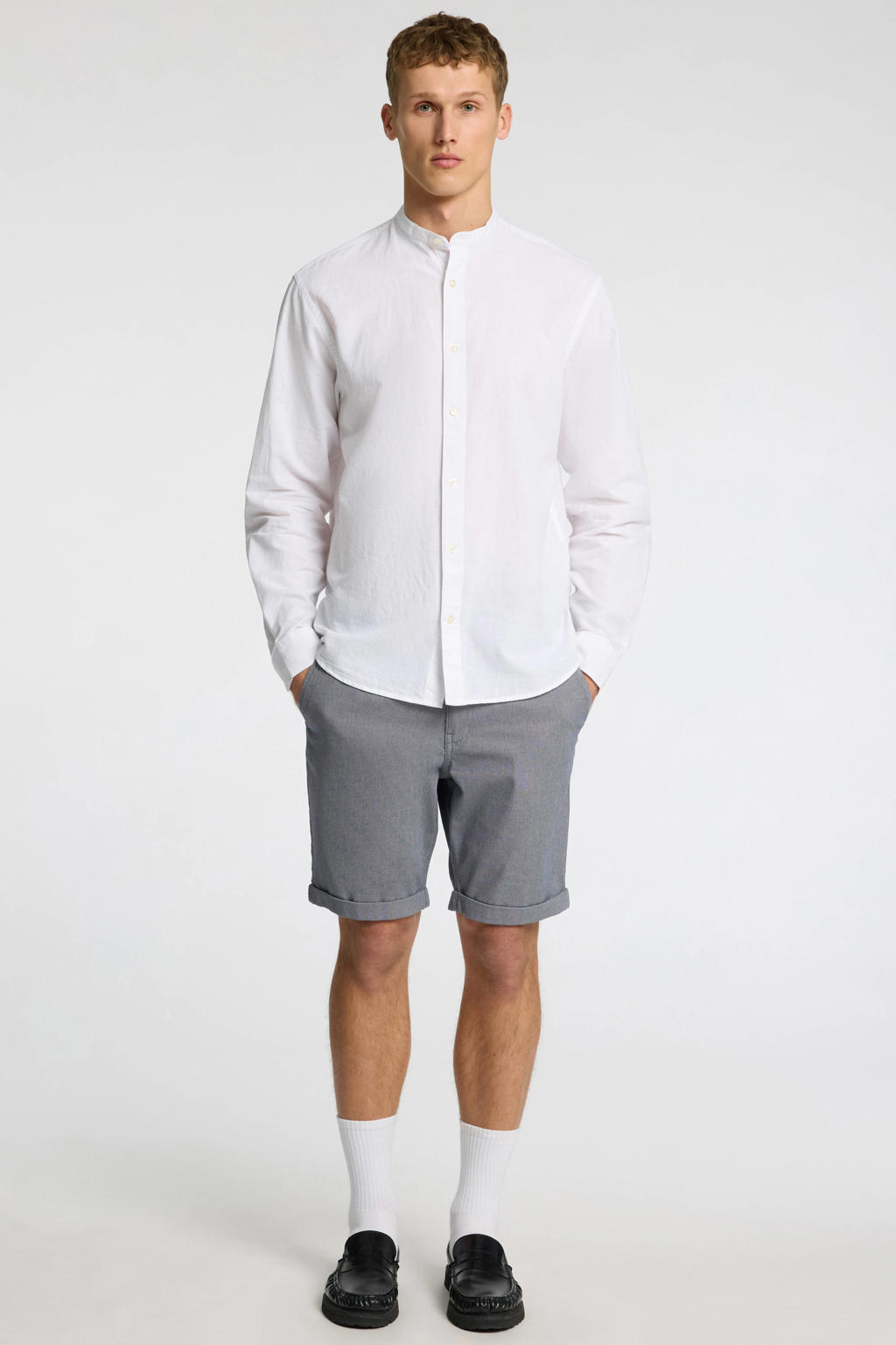 Selected SLHSLIM-LUTON slim chino short grijs