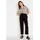 Cache Cache straight high waist casual broek met linnen zwart