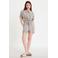 Cache Cache high waist casual short met linnen grijs/ ecru