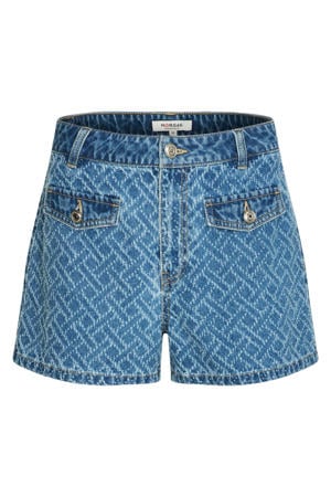 straight regular waist short medium blue denim