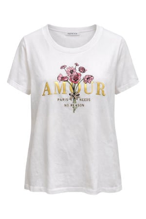 T-shirt met print Plus Size - wit