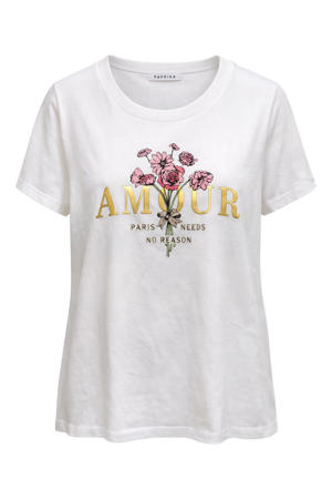 T-shirt met print Plus Size - wit