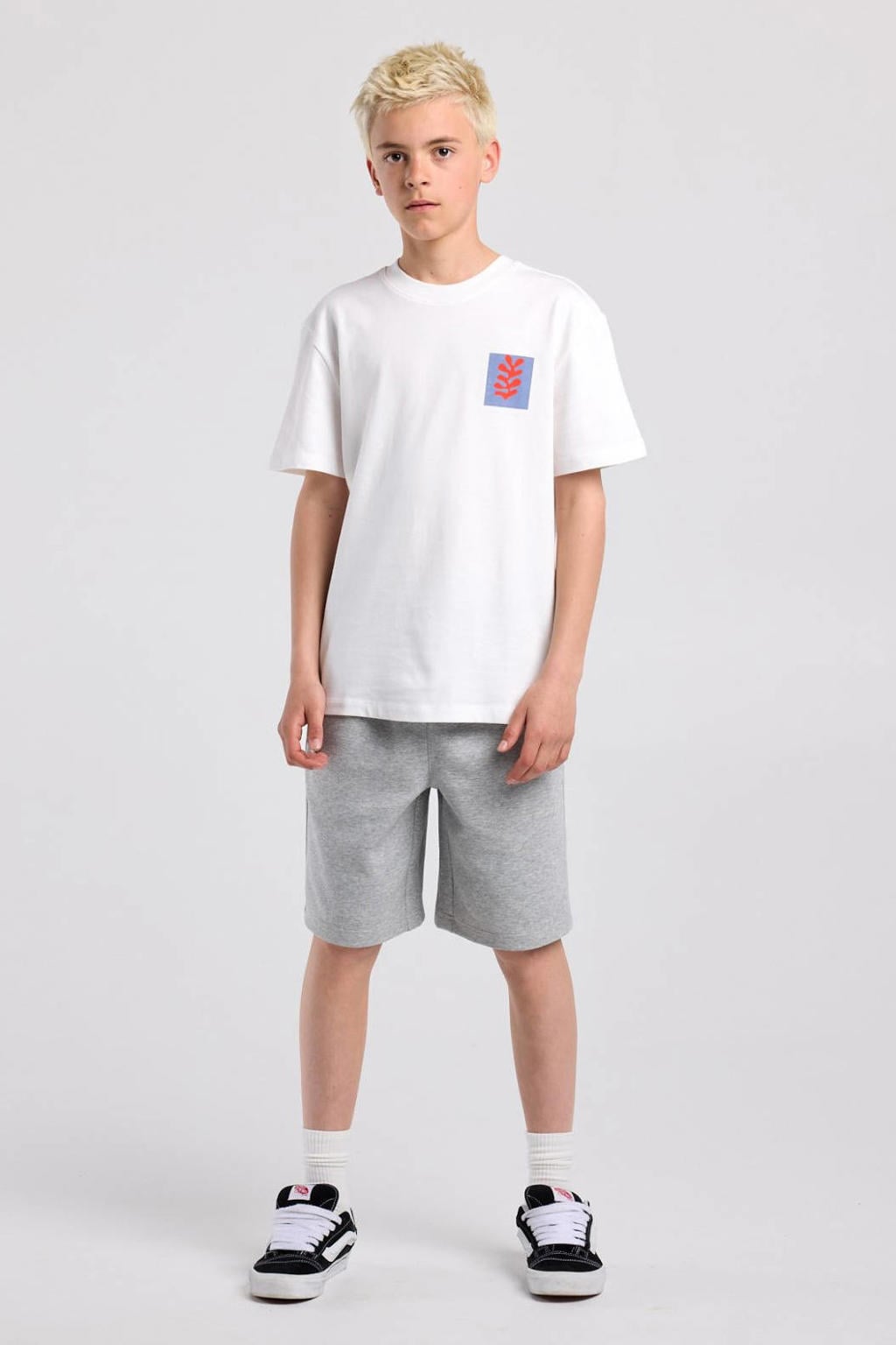 Witte jongens America Today T-shirt van katoen met backprint, korte mouwen en ronde hals