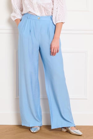 high waist pantalon lichtblauw