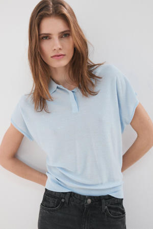top met lurex lichtblauw