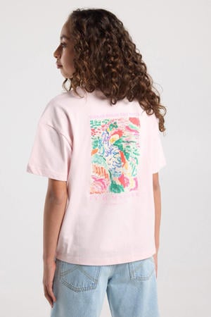 T-shirt met backprint lichtroze