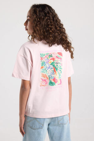 T-shirt met backprint lichtroze