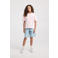 America Today T-shirt met backprint lichtroze