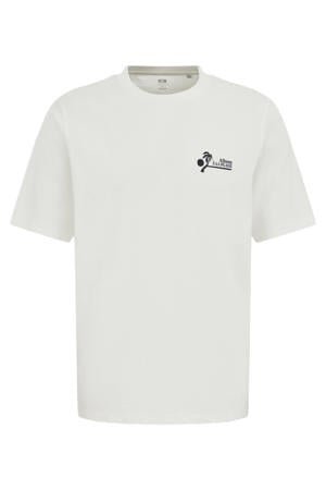 regular T-shirt met backprint ecru