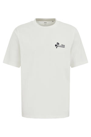 regular T-shirt met backprint ecru