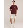WE Fashion regular T-shirt met backprint donkerrood