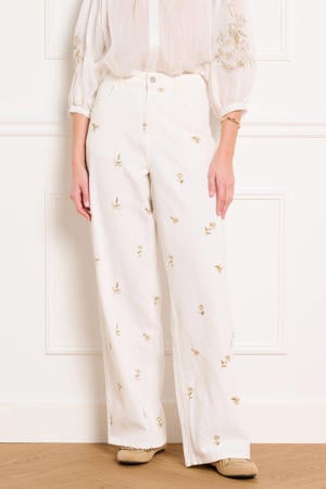 high waist wide leg jeans wit