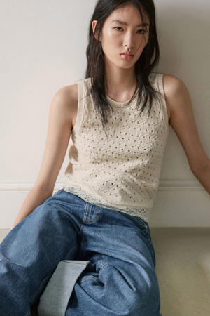 top gebreid beige