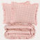 NOUS Living katoenen geruite ruffle 2-persoons dekbedovertrek 200x220 cm - roze