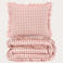 NOUS Living katoenen geruite ruffle 1-persoons dekbedovertrek 140x220 cm - roze