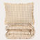 NOUS Kids katoenen geruite ruffle kinderdekbedovertrek 120x150 cm - beige
