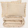 NOUS Living katoenen geruit lits-jumeaux dekbedovertrek 240x220 cm - beige