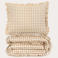 NOUS Living katoenen geruite ruffle 1-persoons dekbedovertrek 140x220 cm - beige