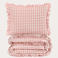 NOUS Kids geruite ruffle katoenen kinderdekbedovertrek 120x150 cm - roze