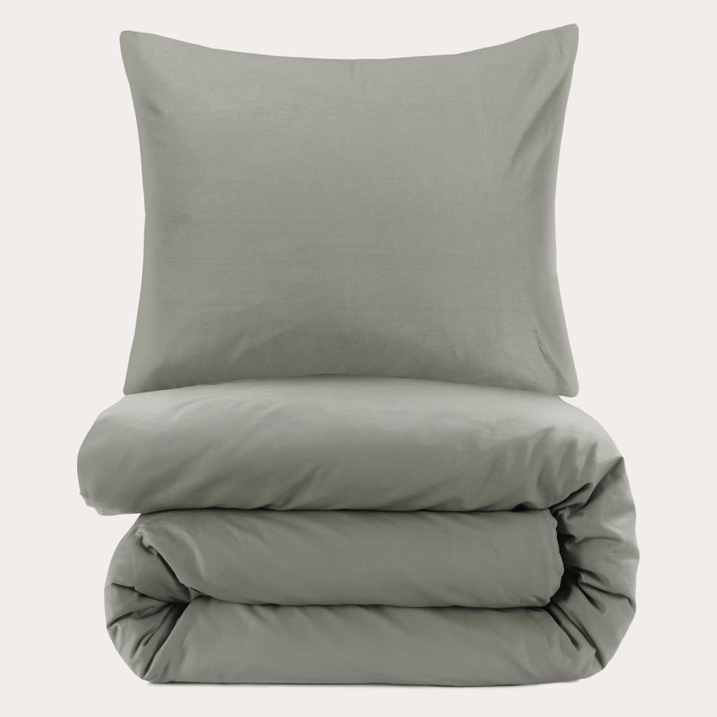 NOUS Living katoenen 1-persoons dekbedovertrek 140x220 cm - groen