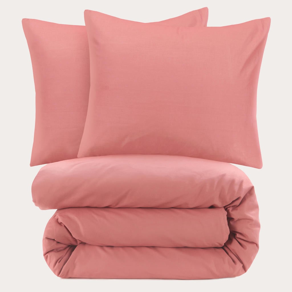 NOUS Living katoenen 2-persoons dekbedovertrek 200x220 cm - roze