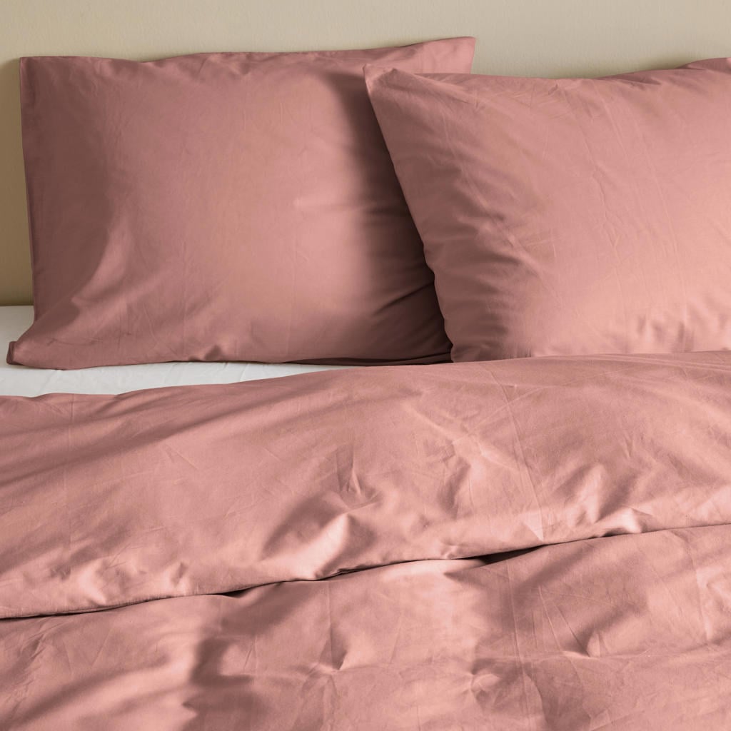 NOUS Living katoenen lits-jumeaux dekbedovertrek 240x220 cm - roze